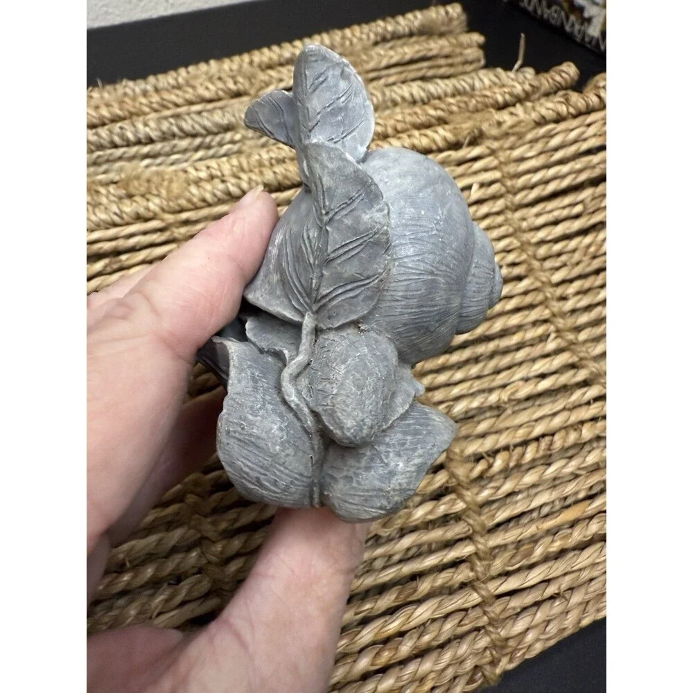 Cement Concrete Snail Slug Paperweight Garden Decor Gray